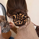 Retro fashionable leopard print large intestine hair band for women, high-end Korean niche hair band, hair rope, new summer headwear, 2-piece set of large intestine circle