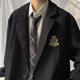 望月砂高中生成人礼服西装男生休闲套装学院风情侣毕业礼服西服男大学生 外套05衬衫领带(三件装) XL