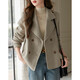 Demana double-sided wool reputation king new winter commuter sheep wool Korean style lapel simple style jacket women's short top