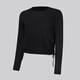 Lululemon丨Cinched women's lace-up adjustable open cotton blend long-sleeved T-shirt LW3IAAS black XS