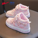 Warrior Children's Shoes Girls' Cotton Shoes Winter Children's Sports Shoes Plus Velvet Second Cotton Shoes WZ(TH)-1860 Pink 34