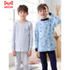 
Cat Man (MiiOW) Boys Autumn Clothes and Autumn Pants Set Cotton Sweater Children's Underwear Base Cotton Spring and Autumn Winter Pajamas Boys Medium-Grand Children NXX17081 [Round Collar] 150cm (150cm (recommended height 136-145cm