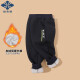 Yu Zhaolin YUZHAOLIN children's pants plus velvet warm sweatpants for boys and girls autumn and winter outdoor sports pants baby fashion trousers bright letter dark blue 110