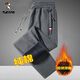 Woodpecker (TUCANO) pure cotton casual pants men's spring, autumn and winter new trousers youth versatile plus velvet casual running pants men's black spring and autumn style-foot binding 2XL (130Jin Jin is equal to 0.5kg -150Jin Jin is equal to 0.5kg)