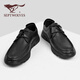 Shoes de cuero casual de siete lobo zapatos para hombres Summer NUEVO estilo Avalte Bollow Bollow Sode Mesh Mesh Caza sin deslizamiento Ligeros Ligeros zapatos casuales Men's Black [Tamaño de zapato de cuero estándar] 41