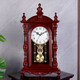 Hanshi (Hense) solid wood table clock living room retro table clock tabletop clock desk time striking quartz clock HD276 arc base (with time striking)