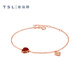 Xie Ruilin (TSL) Little Heart Series 18K Gold Bracelet Inlaid with Love Red Agate Bracelet Women's Birthday 63912 18K Gold Red Agate Bracelet (16+3cm)