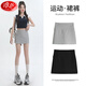 Langsha sports shorts for women in summer new style, small high waist, slim American hot girl yoga slit hip skirt pants thin gray M suggests 96-105Jin [Jin equals 0.5 kg]