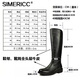 SIMERICC全牛皮阅兵靴 一脚蹬军马术靴 男士 摩托骑士靴 真皮高筒长靴6629 黑色 40 (250mm)
