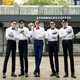 Lemon Tide Sommer Groomsmen's Group Clothing Männliche Brüder Gruppe Langarm Shirt Anzug Anzug Bräutigam Hochzeitsanzug Sommer (Qualität) Sommerhemd + schwarze Hose + schwarze Fliege Keil