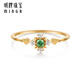 Ming brand jewelry 18K gold color K yellow green star synthetic cubic zirconia ring CSM0104 pricing total about 1.03-1.24 grams No. 14