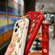 WAIDM红米note12turbo手机壳女款小米redmi note12pro保护套斜挎腕带挂绳note12tpor硅胶软壳note12r 【防摔贴皮红】HH1365 红米 Note 12 5G