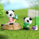 Colección de pequeños adornos gigantes de panda, lindos adornos de escritorio de muñecas de panda para compañeros de clase y regalos de cumpleaños para niños, Beibei Panda (un juego de 4 piezas) + caja de regalo + cuerda de luz