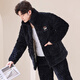 MODAL-Herren-Pyjamas im Winter Dreischicht verdickte Baumwolljacke Flansch Korallen Samt Hauskleidung warmes Set dunkelbrauner M6627 L [95-120jin [Jin gleich 0,5 kg]] Dreischichtig eingedickte verdickte
