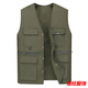 Mouth-turning spring and autumn dad wear outdoor multi-pocket vest breathable middle-aged and elderly vest waistcoat men's fishing photography vest men black size 2/style medium size weight 120-150