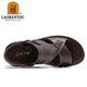 Old Man's Head (Laorentou) Chaussures de plage Chaussures de pantoufles pour l'orteil de vache de vache de vaches de vache deux sandales extérieures LT12033 Brown 43