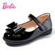 芭比童鞋女童春秋儿童皮鞋女亮皮学院儿童演出黑皮鞋DA5850黑色29码