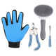 Pet Deduo cat nail scissors, cat comb, cat gloves, bath towel, dog comb to remove floating hair, pet dog hair comb, nail clippers, nail clippers, five-piece cleaning and care set