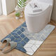 Baijiyuan Nordic style U-shaped toilet mat foot pad toilet toilet pedal waterproof pvc anti-slip pad toilet floor mat can be scrubbed impression gradient 50*60cm [standard version size]