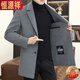 Hengyuanxiang high-end woolen coat men's autumn and winter cashmere double-sided woolen coat men's mid-length high-end thickened windbreaker 2307 Khaki L recommended 105-120Jin Jin equals 0.5 kg