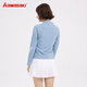 kawasaki川崎羽毛球服女款长袖运动训练服针织T恤A2435 云水蓝 XL
