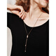 DL 1998 Fat Donglai same style 18k gold sweater chain versatile long women's accessories K rose gold niche fashion pendant versatile simple sweater chain