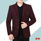 Xianhuai small suit men's top suit spring and autumn new middle-aged men's jacket casual daddy suit red stripes 3XL 190 (165-180Jin [Jin equals 0.5 kg])