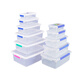 Boîte en plastique Freshkeing Boîte à scellée transparente rectangulaire avec couvercle Grande boîte de rangement commercial Stockage de cuisine [9904] Joint élevé épaissi 5 litres 33,5 * 23 * 10