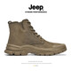 Jeep Jeep Camping Style Soft Sole Martin Boots Men and Women's Same Model Hiking Shoes Outdoor Working Boots Non-Slip Sports High-top Shoes Khaki [Sneaker Size] 41