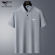SEPTWOLVES high-end summer short-sleeved men's ice silk POLO shirt seamless business casual men's lapel polo shirt middle-aged T-shirt 408801 fog blue 3XL recommended weight 155-175Jin [Jin equals 0.5 kg]