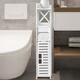 
Aojiezhuo bathroom storage cabinet bathroom clamping cabinet toilet toilet side cabinet narrow cabinet tissue box waterproof 15/17cm 17060 corner white [width 16.2*deep 17*height 76