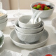 Dish and plate household tableware set 2024 new light luxury ins style simple modern Japanese housewarming underglaze dishes modern gray 38 pieces standard pack (dishwasher