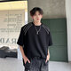 
QGF high street wind high gram heavy shoulder pad trendy brand short-sleeved T-shirt for men and women summer couple loose T-shirt simple half-sleeved top DSA070-CD1049 white XL [recommended 120-135Jin [Jin equals 0.5 kg]]