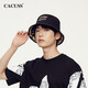 CACUSS hat women's spring and summer wide brim fisherman hat men's sun protection sun hat outdoor ultraviolet fashion sun basin hat black medium
