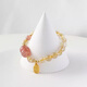 BOSFRU high-end blond crystal bracelet, strawberry crystal Pixiu, lucky girl style bracelet to give to your girlfriend and best friend as a gift, suitable for hands with a circumference of 16cm
