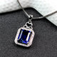 VAN OCEAN ANNORA Rectangular Tanzanite Sapphire Pendant Necklace Pendant Women's Royal Blue Tanzanite Pendant Set with Diamonds White Gold (Main Stone 10X12mm) No Chain