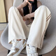 
The new high-waist loose slim casual sports pants corduroy straight-leg pants 3888 black regular (high 166 or less) M