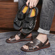 Ji Huilixiu Sandales 2025 Chaussures de plage d'été Sandales masculines décontractées respirant extérieure douce Sole sans glissement.