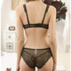 
VRSZEE light luxury brand underwear for women thin style gathering bra set small breasts and sexy lace underwear seductive bikini black 75B