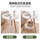 Quanpinwu Small Round Table Tea House for Living Room Simple Sofa Side Table Nordic Bedroom Bedside Table Mini Balcony Small Table [Recommended] Double-layer Warm White 40*40*50 Thickened Table Legs Increased Load-bearing