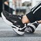 HEACOOA boys shoes junior high school students spring 2025 new boys casual sneakers teenagers breathable running sneakers black and white mesh 9195 38