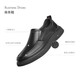 Belle Slip-On Casual Leather Shoes Men's Spring Cow Leather Cushioning Business Shoes A1010AM3 Black 42