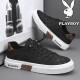 Playboy ice silk men's shoes men's spring and summer 2024 new sneakers men's breathable trendy casual business British leather shoes men's black 41
