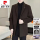 皮尔卡丹（pierre cardin）高档双面羊毛呢大衣男西装领围巾脱卸羽绒内胆男士羊毛呢外套男 黑色【72羊毛+可脱卸羽绒内胆】 L 【121-140斤】