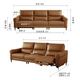 Gujia Home (Kuka) Sofa électrique zéro-à-mur salon couche supérieur Cow Hide 6182 [Baroque Brown] 4-Person 2 Electric