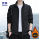 
ROMON Jacket Men's Trendy Spring Business Executive Standing Collar Loose Casual Windproof Jacket Men's JK83 Black 3XL