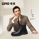 零度Zero马丁靴男鞋冬季新款高帮加绒保暖棉鞋男士休闲短靴雪地靴子 黑色 40