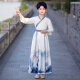 安妮优儿男童汉服中国风少爷公子秋装儿童古装帅气学生国学服 灰色 140