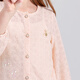 Disha children's clothing girls' jacket 2024 spring and summer new fashionable sweet stretch lace cardigan jacket soft pink 165