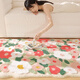 Dajiang bedside carpet bedroom small area home room bedside blanket girls carpet living room bedside blanket thick plush blanket colorful flower sea 160x90cm